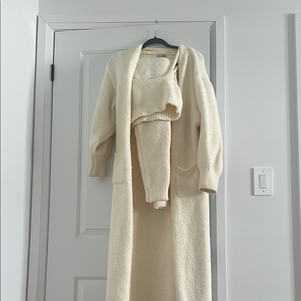 Fashion Nova Cream Cardigan Sweater Set